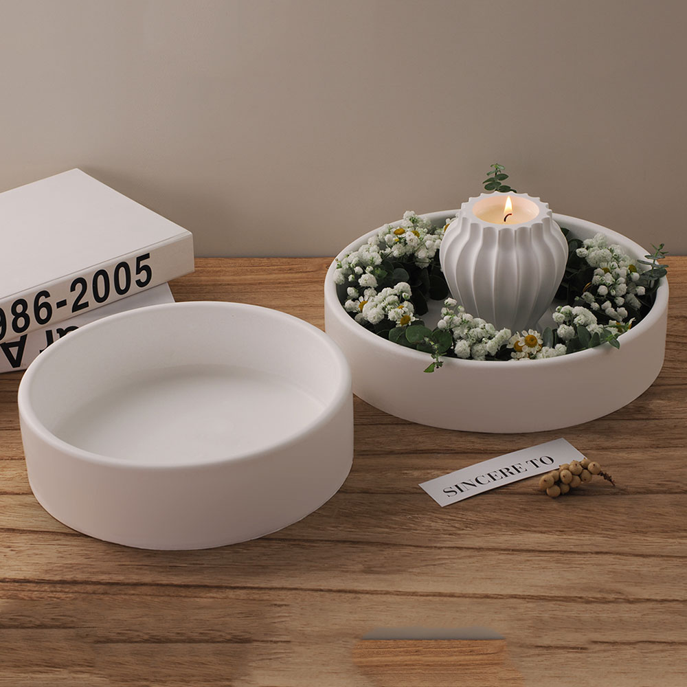Potsticker Mold - แม่พิมพ์ซิลิโคนสำหรับใส่เทียนทำจากซีเมนต์ใช้กลางแจ้งแม่พิมพ์คอนกรีตฐานกระถางต้นไม้ทำจากที่ตักปูนเจสโมไนต์