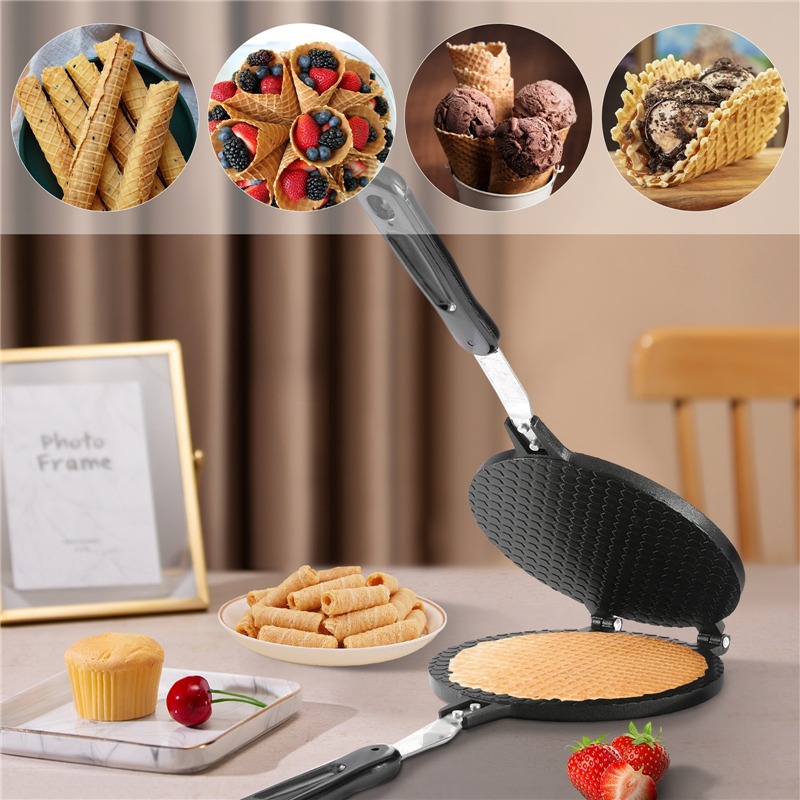 22 ซม.Non-Stick ไข่ม้วนเครื่อง - Waffle Cone Maker บทวิจารณ์และราคา